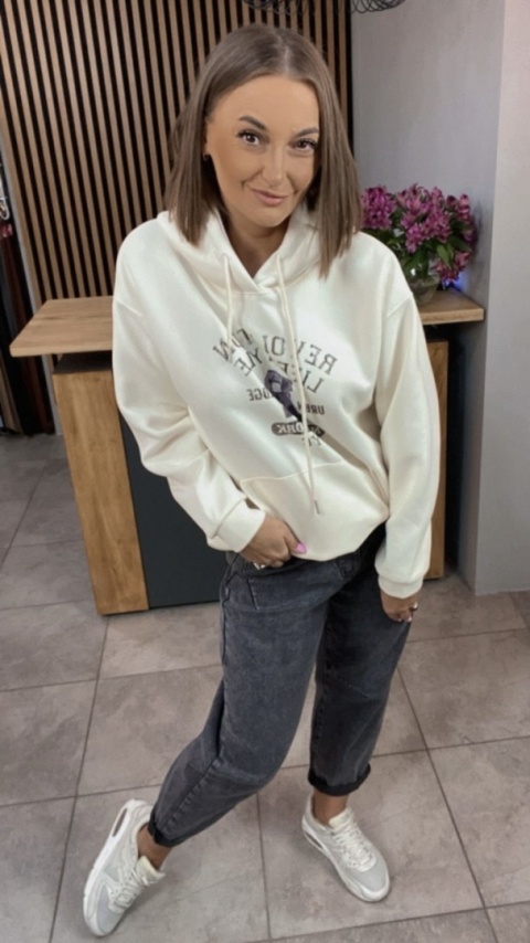 Bluza z kapturem – REVOLUTION LIFESTYLE - Śmietanka