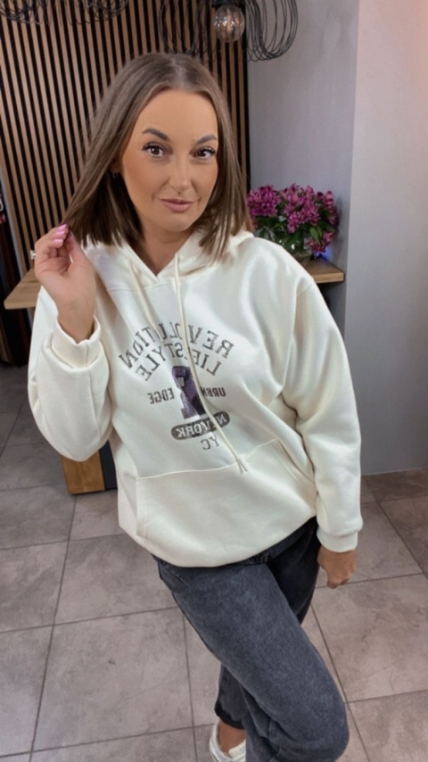 Bluza z kapturem – REVOLUTION LIFESTYLE - Śmietanka