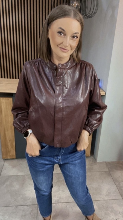 Kurtka z eko skóry Ciemny Burgund