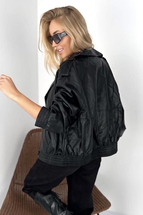 Kurtka z Ekoskóry OU MAI - Czarna