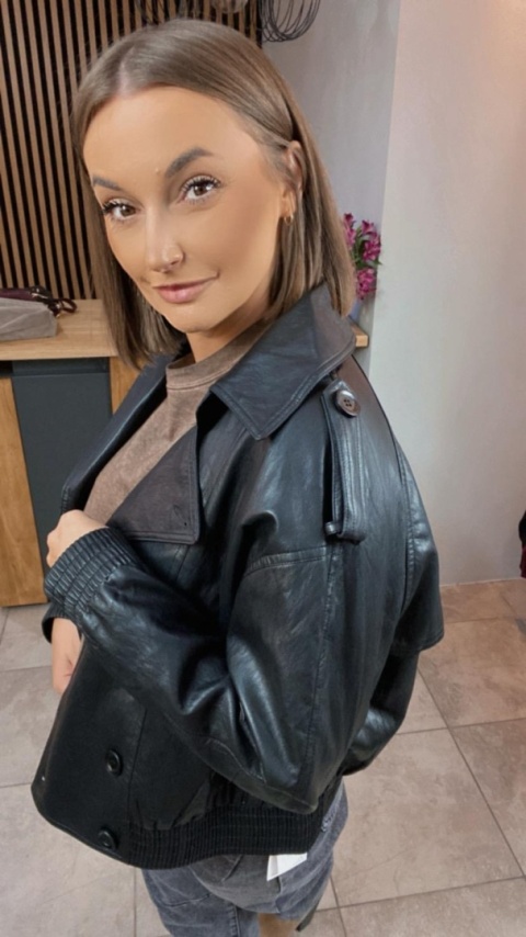 Kurtka z Ekoskóry OU MAI - Czarna