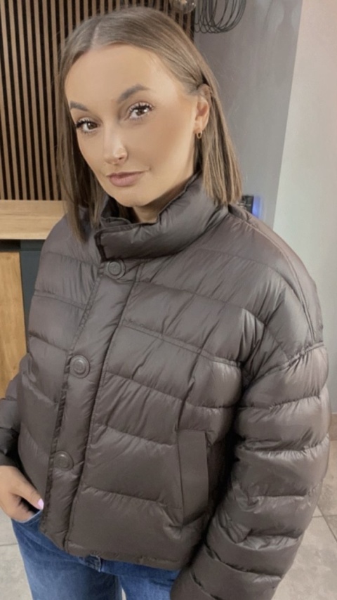 Kurtka z naturalnym puchem - Brąz