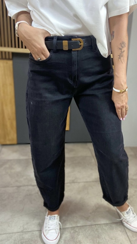 Jeansy Uiuj – Banana Fit Black