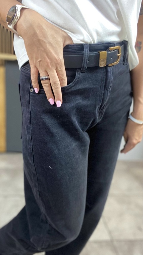 Jeansy Uiuj – Banana Fit Black