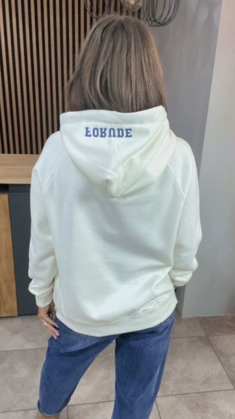 Bluza z kapturem FORTUDE – śmietanka