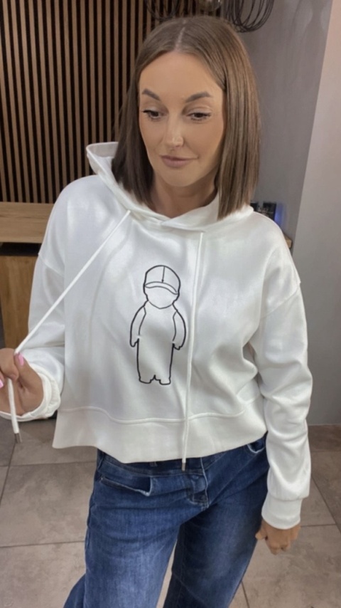 Bluza z kapturem oversize – Line Art
