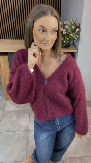 Sweter CXL moherowy - Bordo