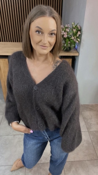 Sweter CXL moherowy - Czekolada