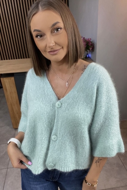 Sweter CXL z moherem – Mięta