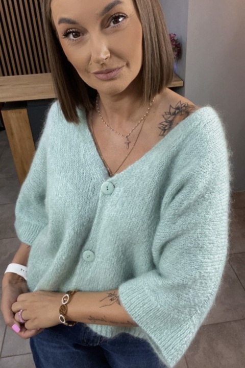 Sweter CXL z moherem – Mięta