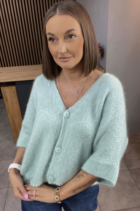 Sweter CXL z moherem – Mięta