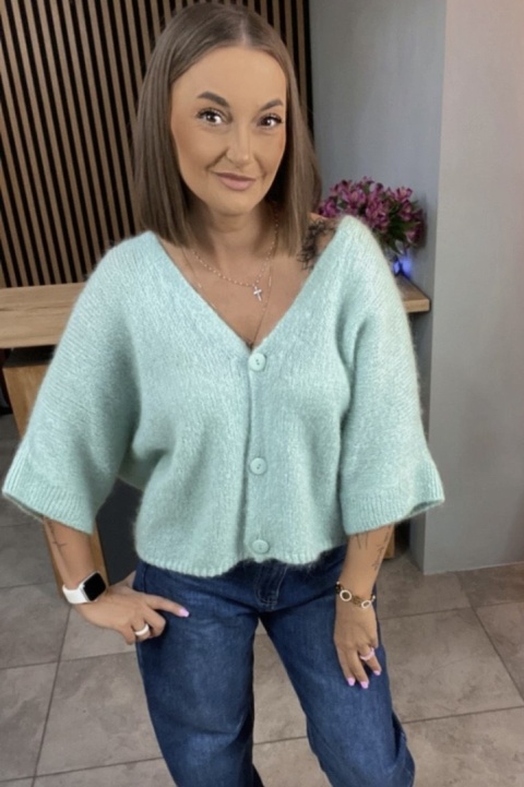 Sweter CXL z moherem – Mięta