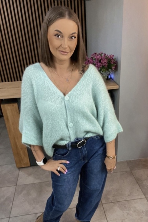 Sweter CXL z moherem – Mięta