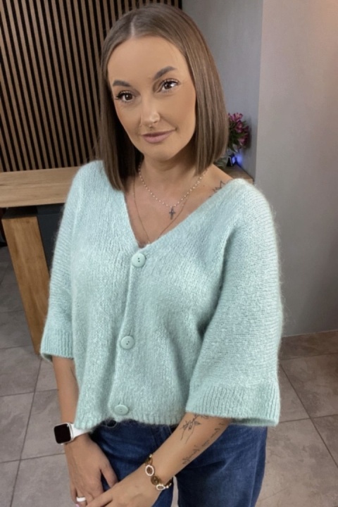 Sweter CXL z moherem – Mięta