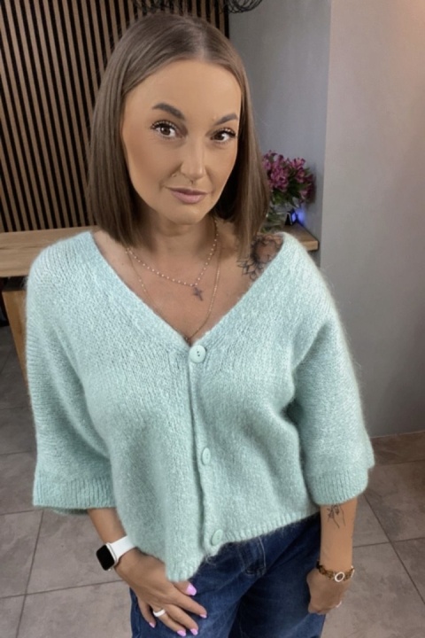 Sweter CXL z moherem – Mięta