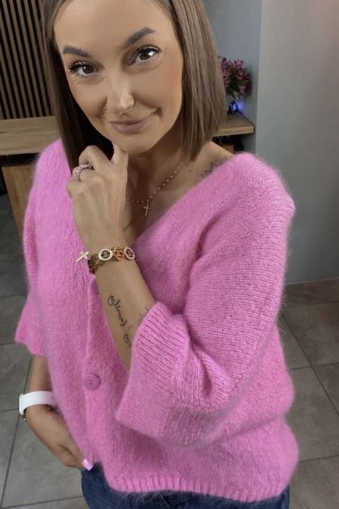 Sweter CXL z moherem – Różowy