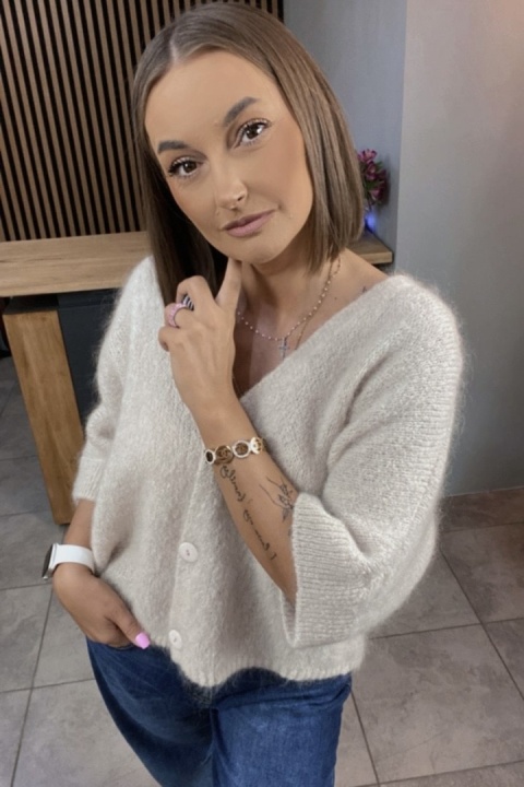 Sweter CXL z moherem – Ecru