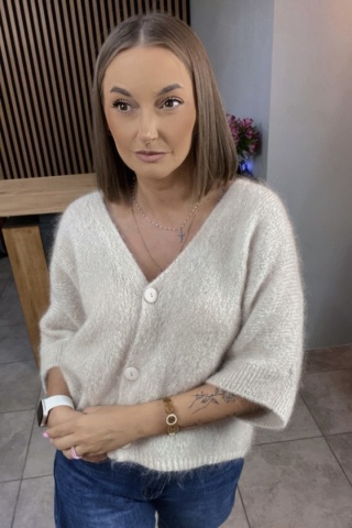 Sweter CXL z moherem – Ecru