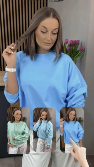 Bluza Basic Short Lenoshka Ocean Blue
