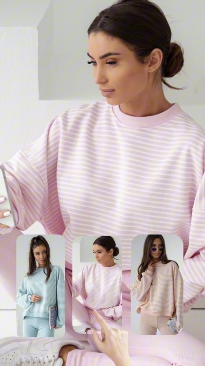 Bluza w paski Lenoshka Pink