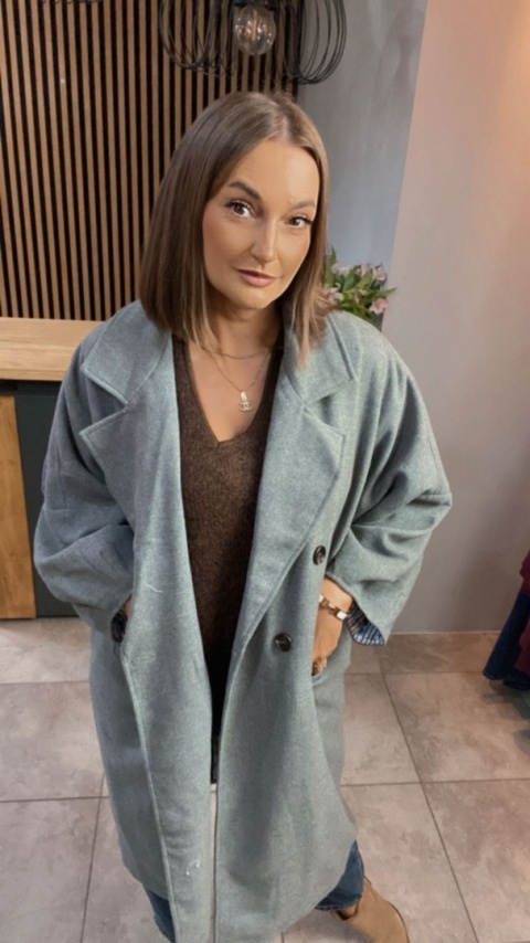 Płaszcz damski oversize Gioya & Co. – Szary