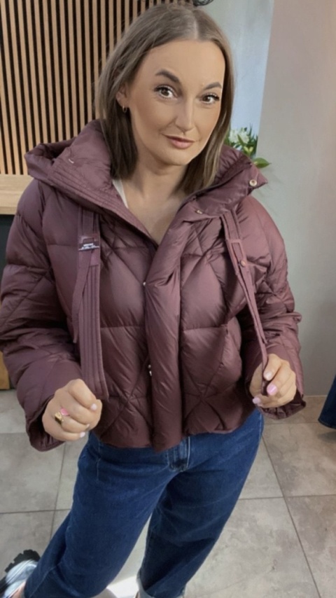 Kurtka z naturalnym puchem – model Aspen Burgund