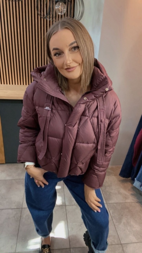 Kurtka z naturalnym puchem – model Aspen Burgund
