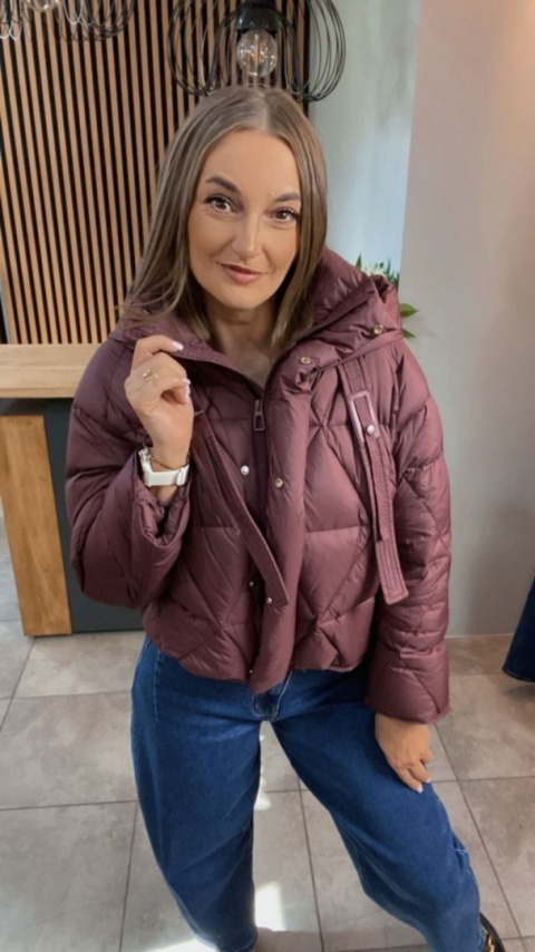 Kurtka z naturalnym puchem – model Aspen Burgund