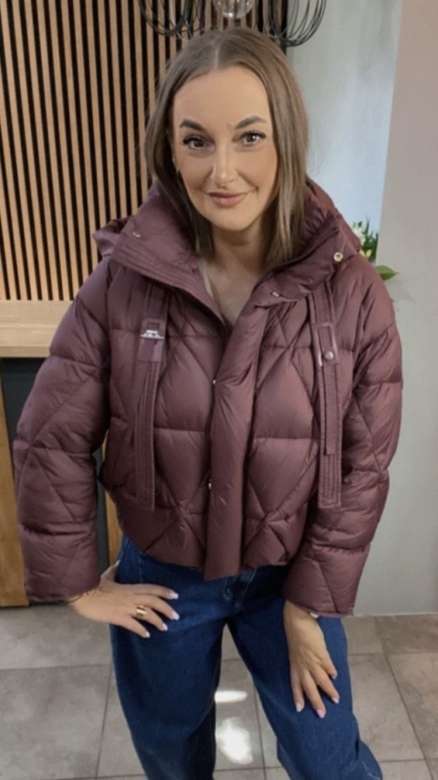 Kurtka z naturalnym puchem – model Aspen Burgund