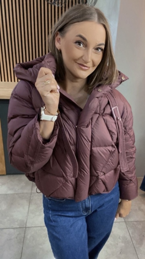 Kurtka z naturalnym puchem – model Aspen Burgund