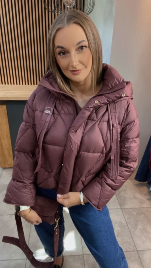 Kurtka z naturalnym puchem – model Aspen Burgund