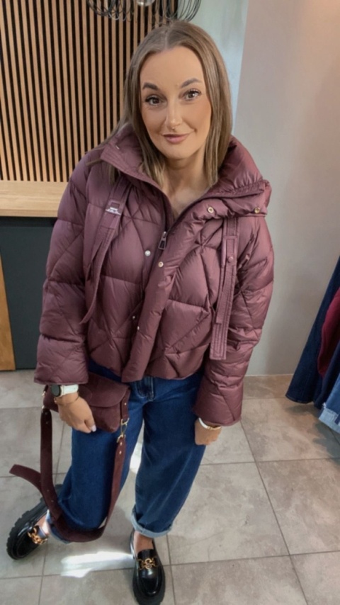Kurtka z naturalnym puchem – model Aspen Burgund