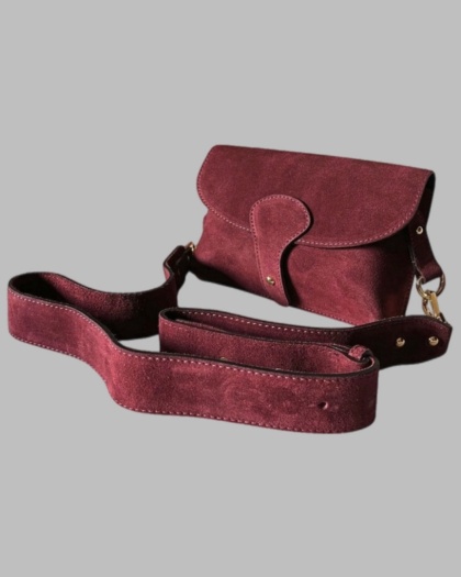 Skórzana torebka listonoszka - Bordo