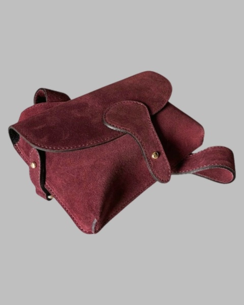Skórzana torebka listonoszka - Bordo