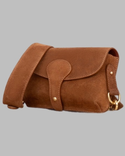 Skórzana torebka listonoszka - Camel