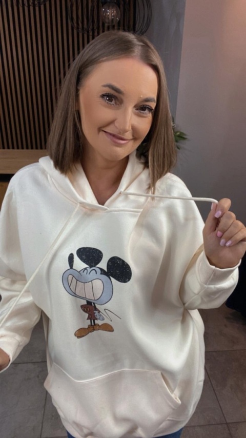 Bluza z nadrukiem Mickey - Krem