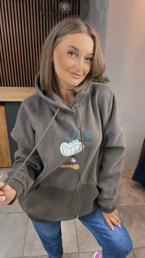 Bluza z nadrukiem Mickey - Czekolada