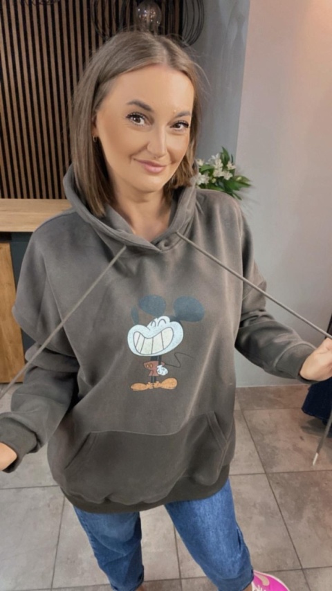 Bluza z nadrukiem Mickey - Czekolada
