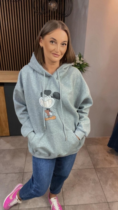 Bluza z nadrukiem Mickey - Szary