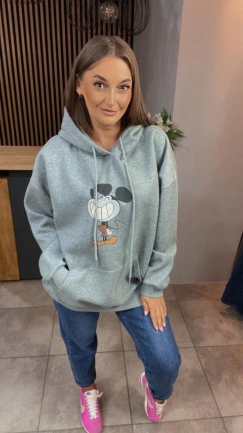Bluza z nadrukiem Mickey - Szary