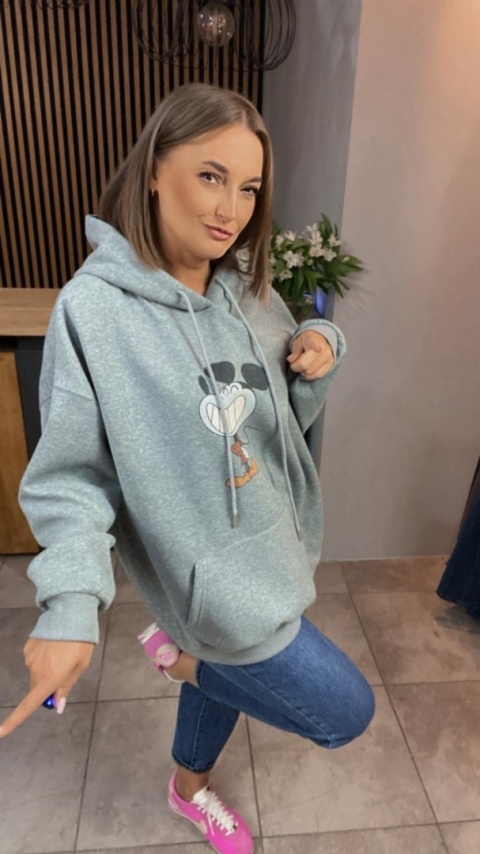 Bluza z nadrukiem Mickey - Szary