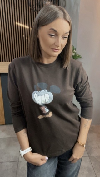 Bluzka z nadrukiem retro Myszki - Czekolada