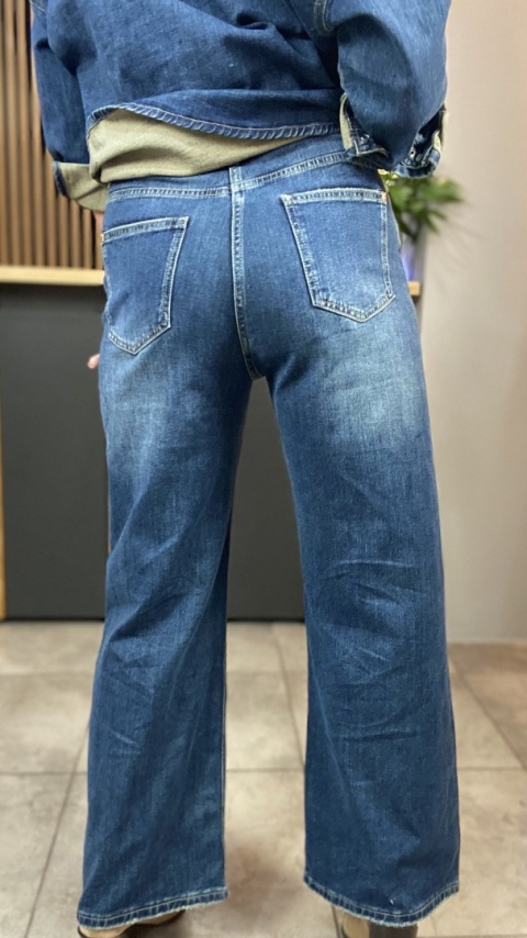 Jeansy wide leg z apaszką - Wiya