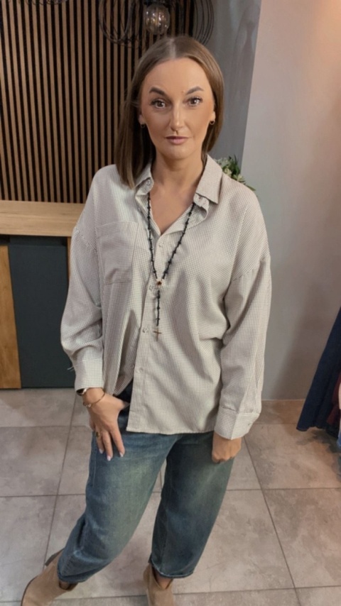 Koszula oversize w drobną kratkę – Wiya - Moro