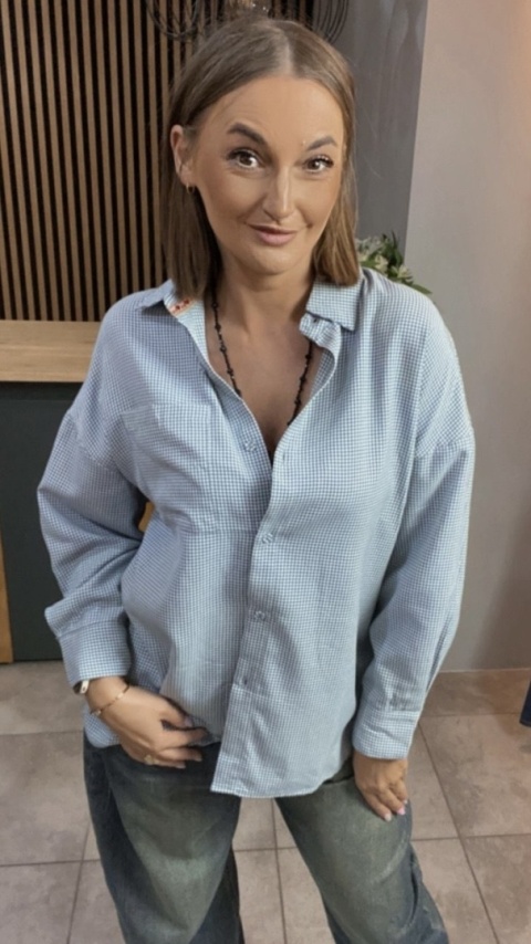 Koszula oversize w drobną kratkę – Wiya - Jeans