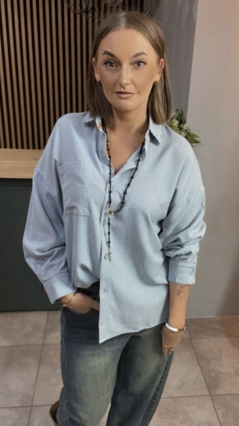 Koszula oversize w drobną kratkę – Wiya - Jeans