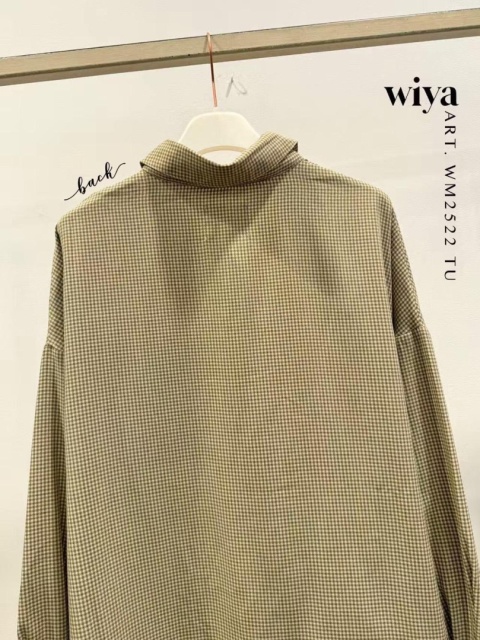 Koszula oversize w drobną kratkę – Wiya - Oliva