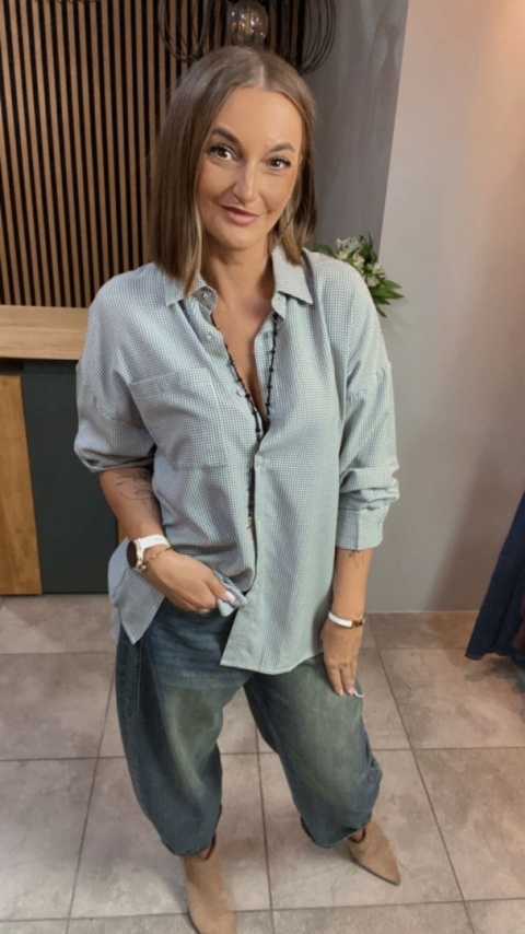 Koszula oversize w drobną kratkę – Wiya - Nero
