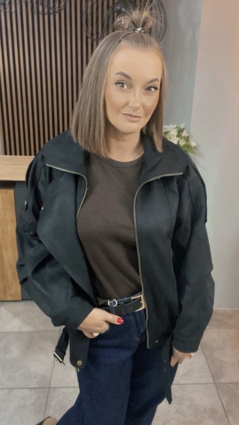 Kurtka YIMI z eko zamszu - Czarna