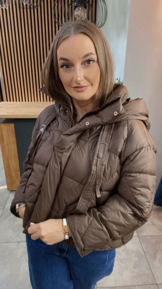 Kurtka z naturalnym puchem – model Aspen Brąz